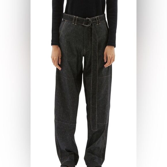 Bassike Cotton Linen Border Baggy Streetwear Minimalist Pant - Picture 1 of 9